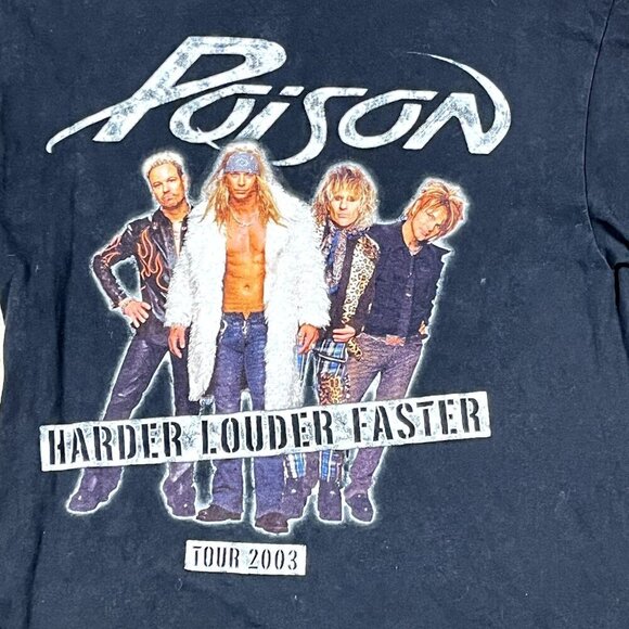 VTG Poison Harder Louder Faster 2003 Tour T-Shirt Size Medium - Picture 4 of 5